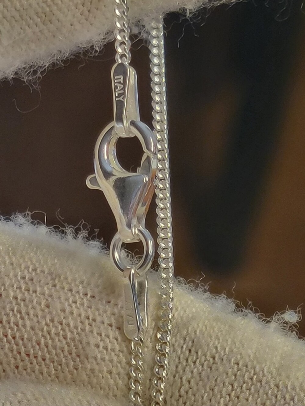 Sterling Silver 1.2mm CURB Chain Necklace 925 Italy 20" Italian - Picture 5 of 5